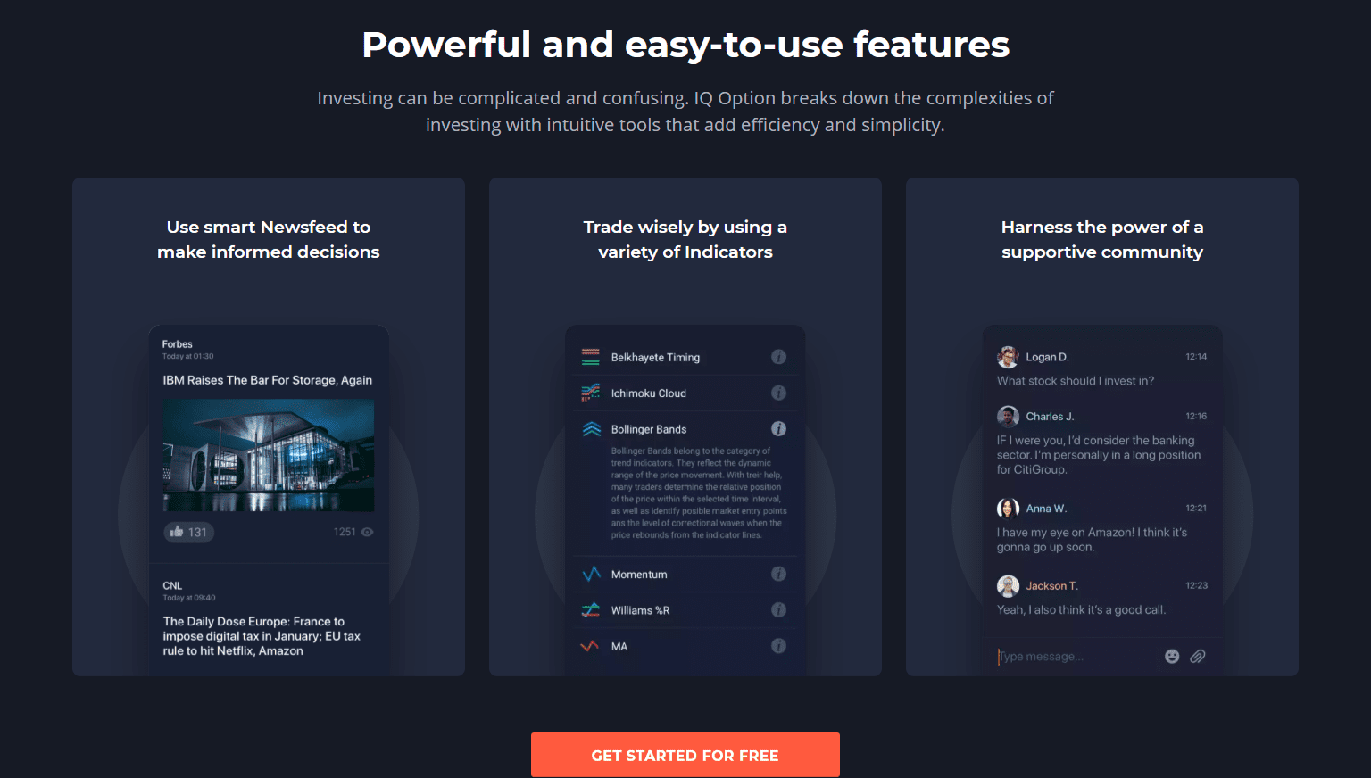 IQ Option Features