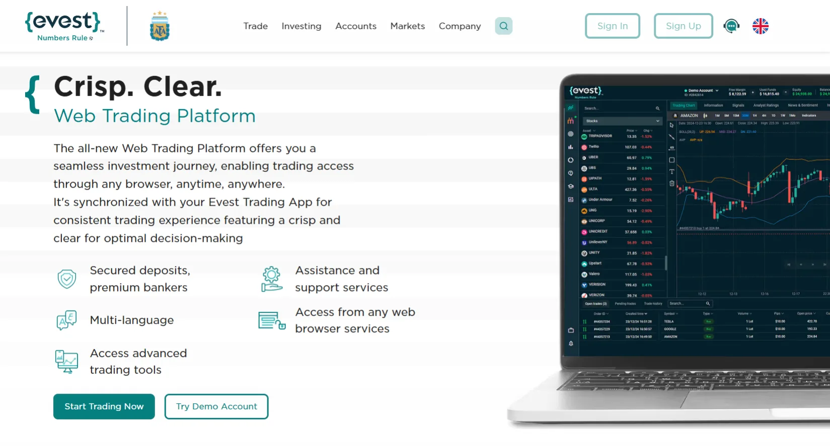 Evest Web Trading Platform