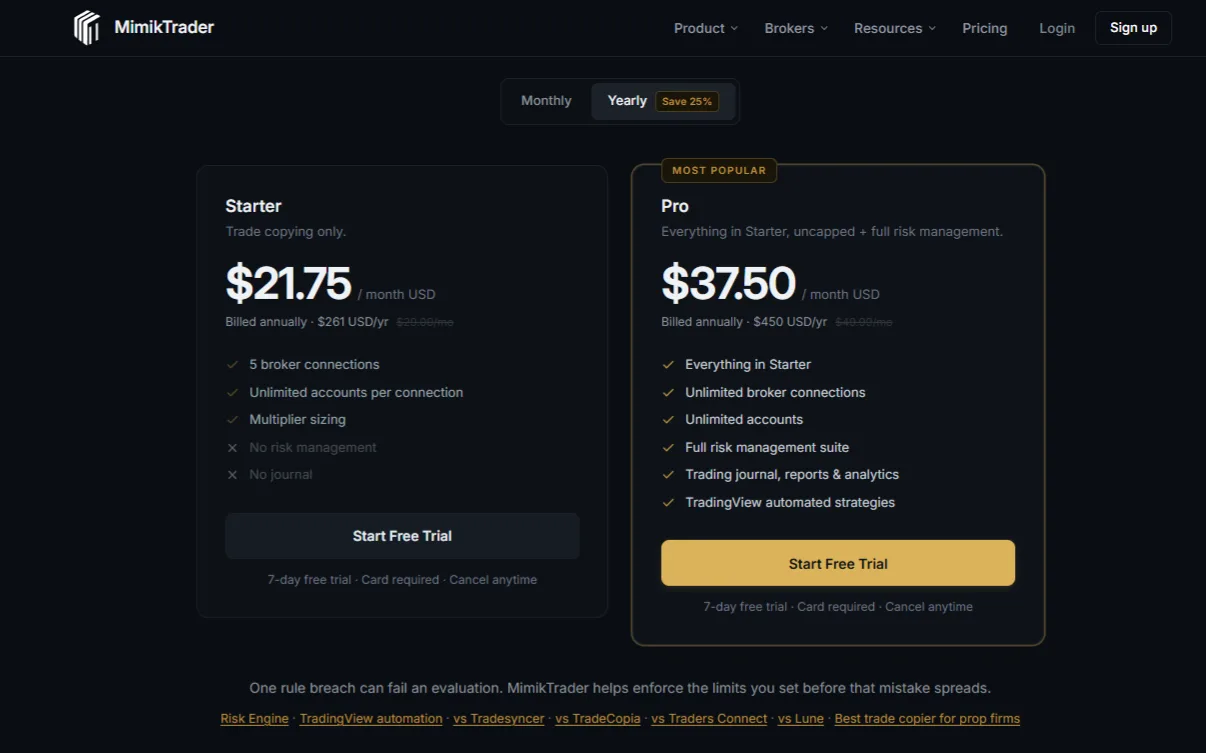 MimikTrader Pricing
